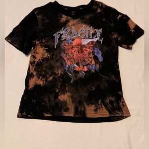 Fragile tie dye graphic tee